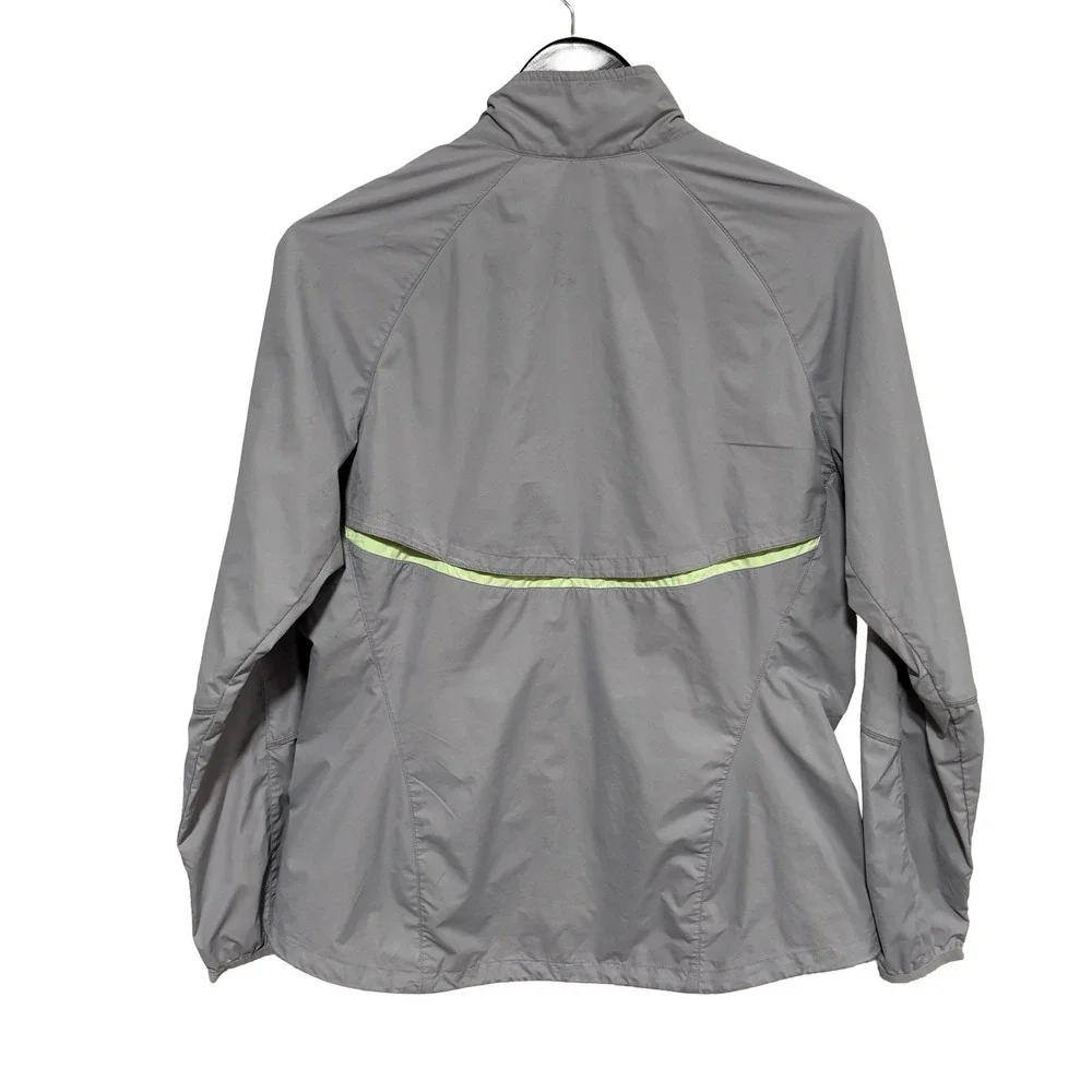 Nike Women's Zip Up‎ Windbreaker Jacket Gray *Stained* Size Large 21 x 27